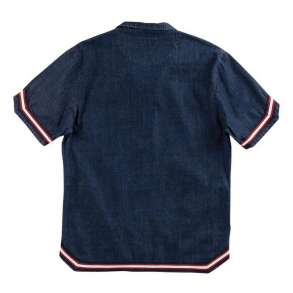 Mitchell And Ness Branded S/S Denim Warm Up Jacket $110 Men’s Large - Picture 2 of 4